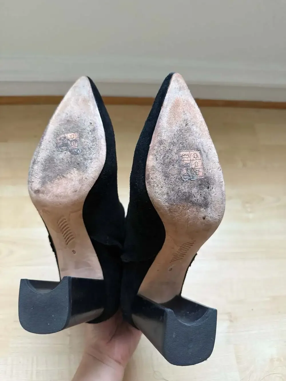 PAIGE Celia Studded Black Suede Pointed Toe Ankle Boots